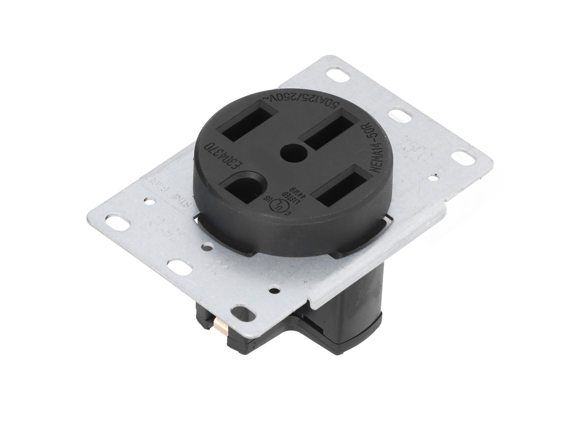 Receptáculo Industrial Nema 14-50r Padrão Us, 4 Furos, 50a, 125v/250v
