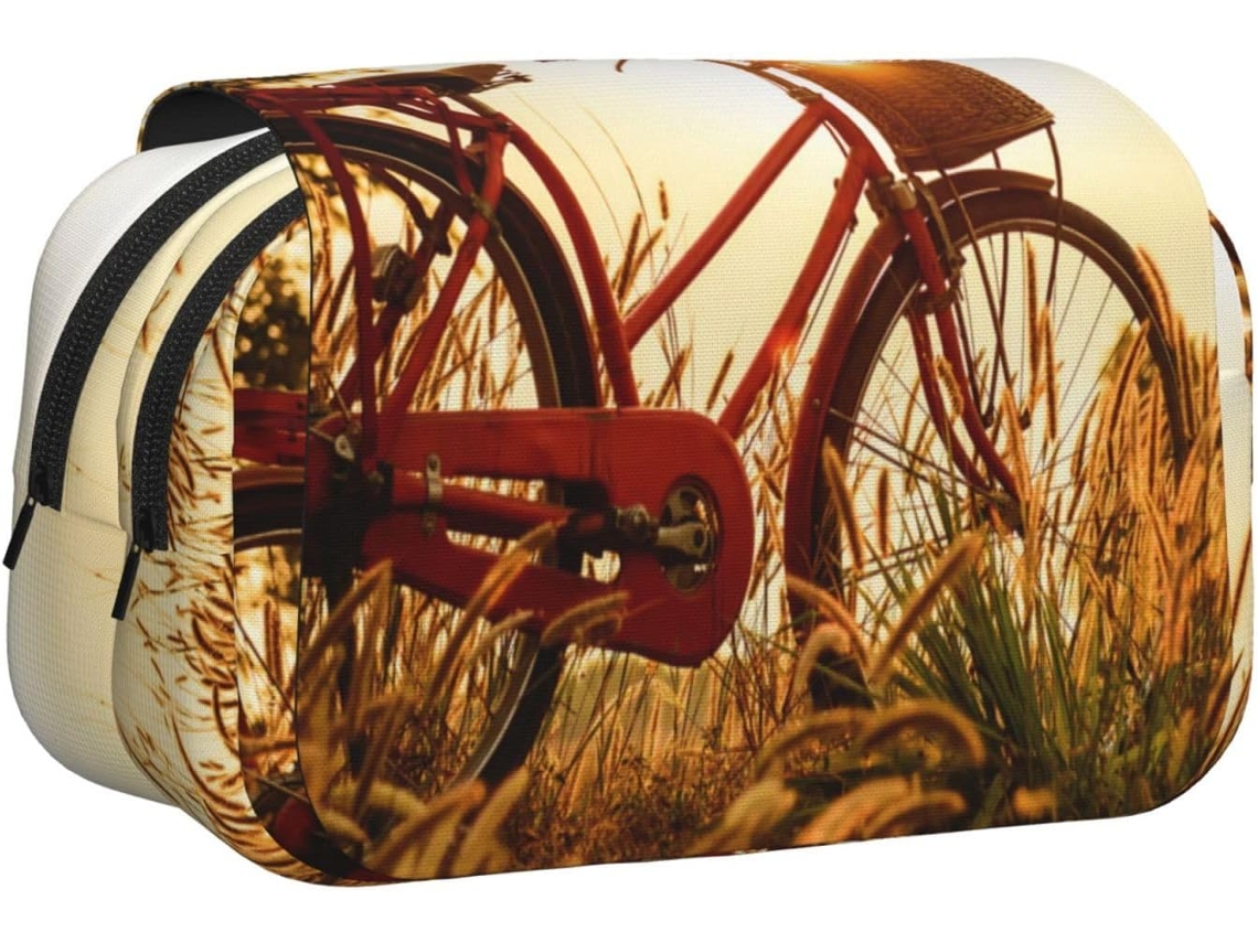 Bolsa organizadora dupla camada Sunset Case Bag com estampa de vista rural, portátil, para crianças, meninas, meninos e adultos.