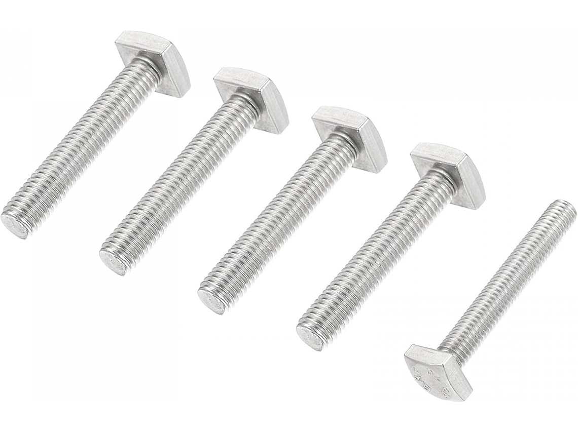 Parafuso de Cabeça Quadrada M8x50mm em Aço Inoxidável 304, Grau C, 5 Pçs CHABERLU