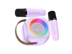 Mini Caixa De Som Bluetooth Portátil Com 2 Microfones De Karaokê, Ideal Para Crianças E Adultos, Ideal Para Festas, Multicolorida. Olysi Shop