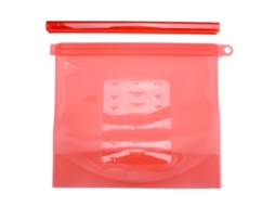 Recipiente De Armazenamento Alimentos Silicone Selável Reutilizável 1500ml Vermelho