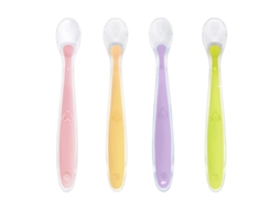 Colheres para Bebés Meninas Pacote com 4 Colheres de Silicone Macias para Treino NEVEANCE
