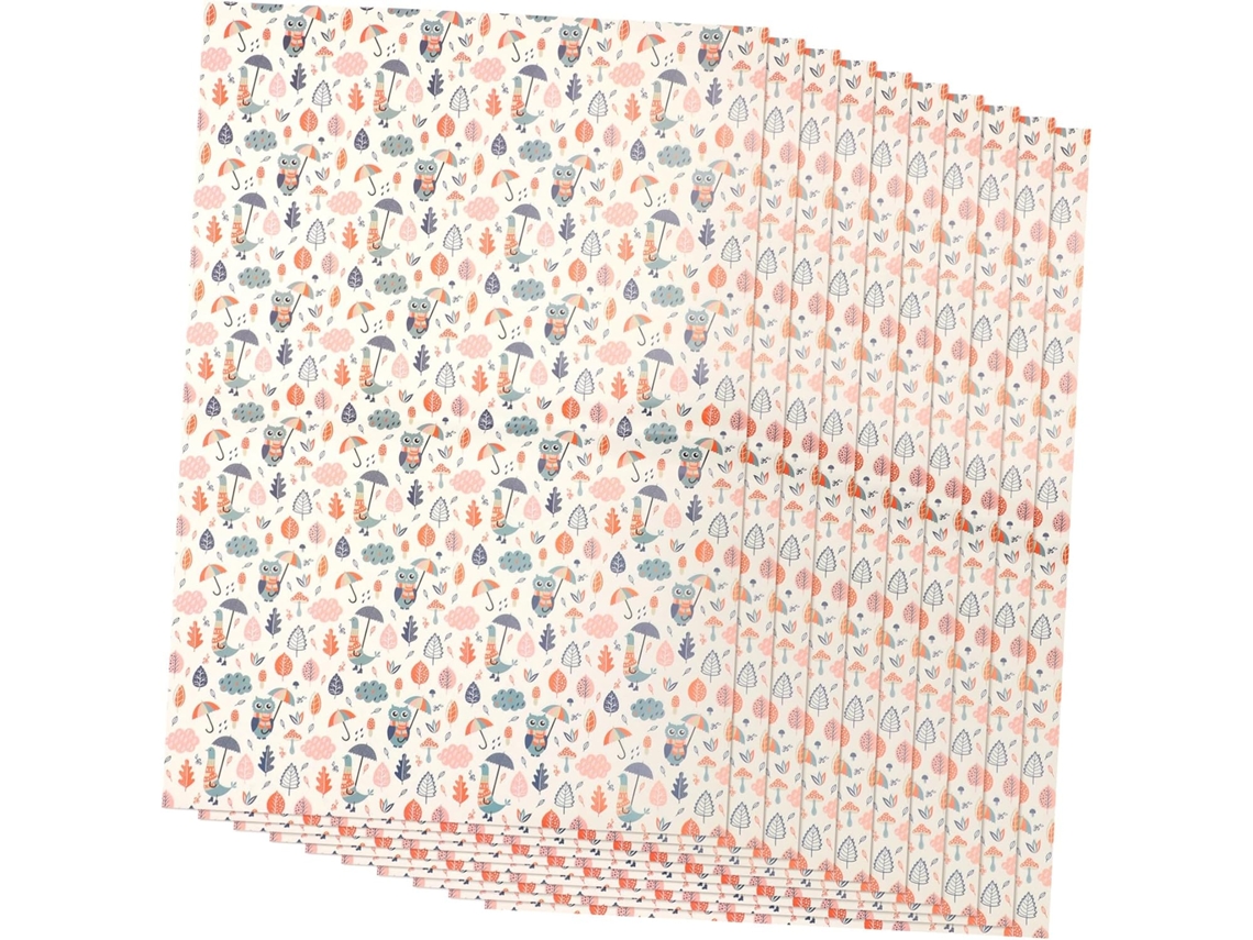 10 Folhas De Papel De Presente Com Estampas De Animais E Flores Para Embrulhar Flores E Presentes.