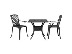 Maison Exclusive - 3 Pcs Conjunto De Bistrô Alumínio Fundido Preto