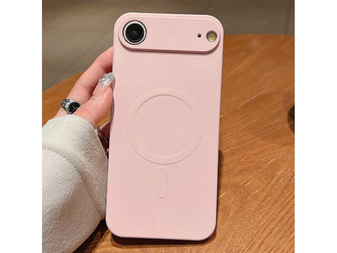 Capa Magsafe Para Iphone Air - Silicone Líquido Com Cor Sólida | Magnética - Rosa