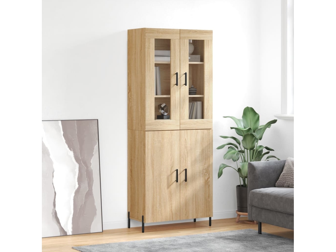 Vidaxl Armário Alto 69,5x34x180 Cm Derivados De Madeira Cor Sonoma