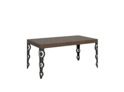 Mesa de Jantar Extensível 90X120/224 Cm Karamay Premium Nogueira Quadro Antracite ITAMOBY