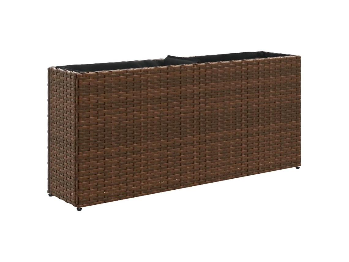 Vaso de jardim VIDAXL Marrom Rattan / Vime (90x20x40 cm)