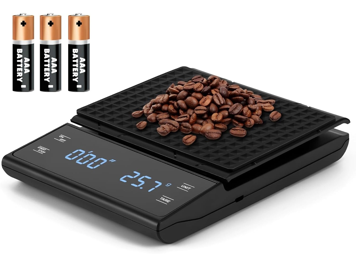 Balança Digital AQUAFORGE 0,1 G a 3 Kg, com Visor Led, para Café e Bolo