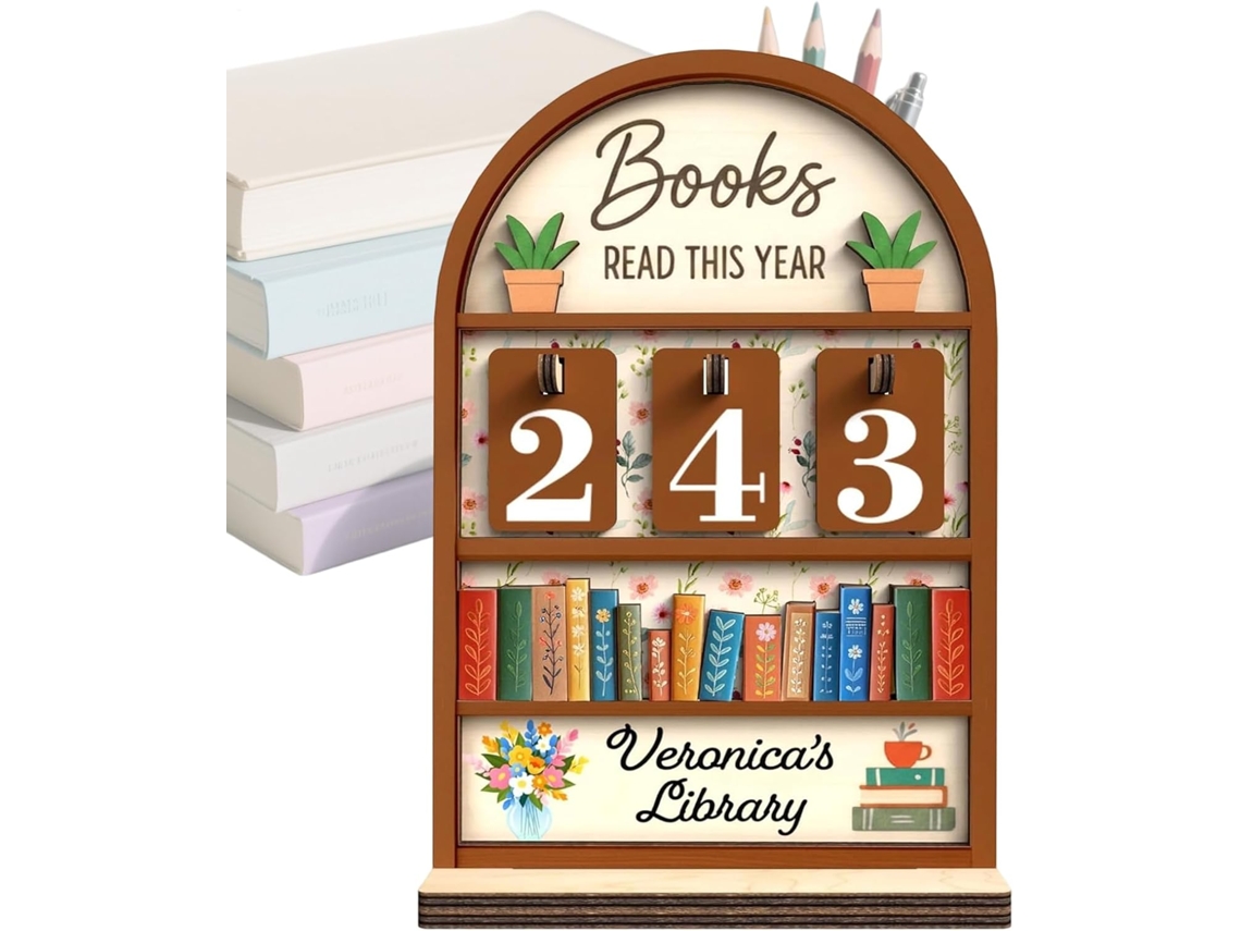 Compteur De Livres Lus Support En Bois Décoratif