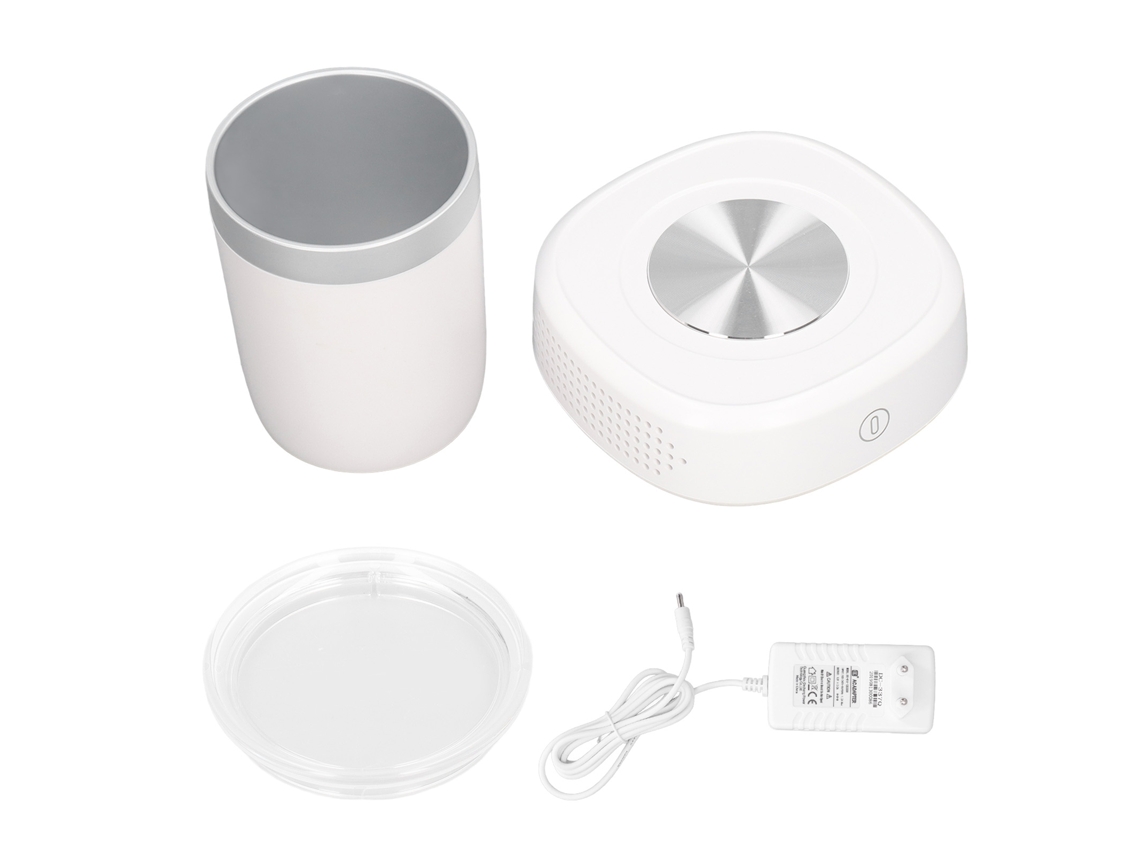 Lurelia Base 2 Em 1 Aquecedor Refrigerador Para Bebidas 36w 100-240v 450ml 3 Temperaturas Desligamento Automático Toque Liga De Alumínio Branco