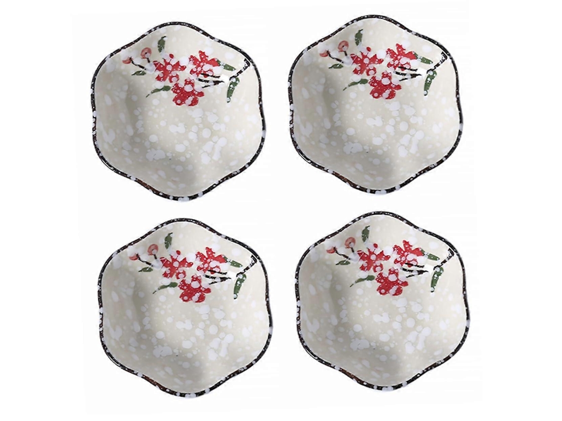 Conjunto De 4 Molheiras De Cerâmica Estilo Japonês, Coloridas, De 10 Cm, Resistentes E Ideais Para Uso Na Cozinha.