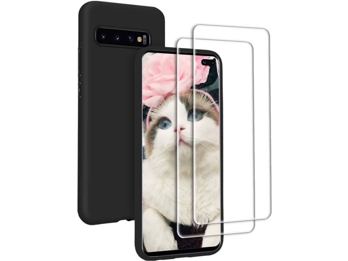 Capa + Película Samsung Galaxy S10 Plus HONGWE. Preto