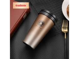 Caneca Térmica De Aço Inoxidável (marrom) De 500 Ml Com Tampa E Alça À Prova De Vazamentos, Com Isolamento De Parede Dupla.