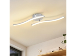 Candeeiro de Teto Led Prateado 12w con Onda Design 3000k Branco Quente