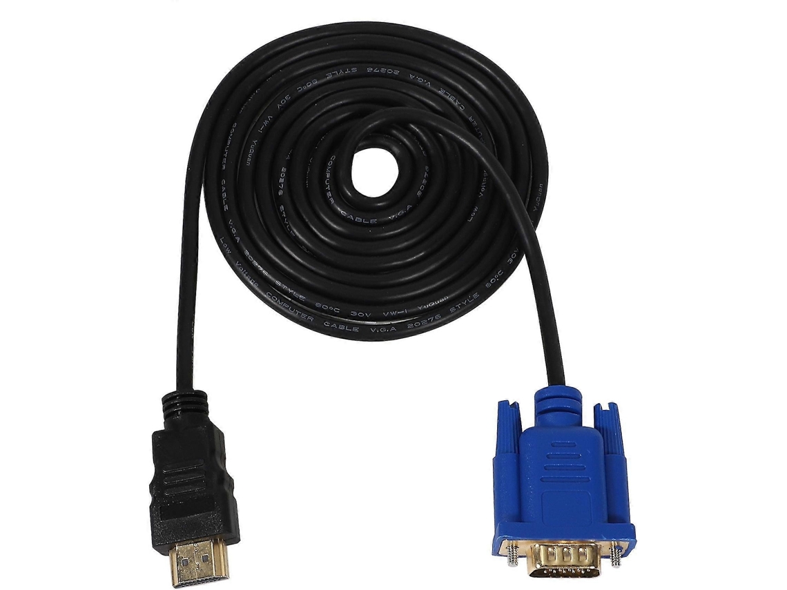 Adaptador HDMI Lurelia Cabo para VGA, 1080p, 1080i, 15 pinos, macho, 1,8 m, áudio, preto