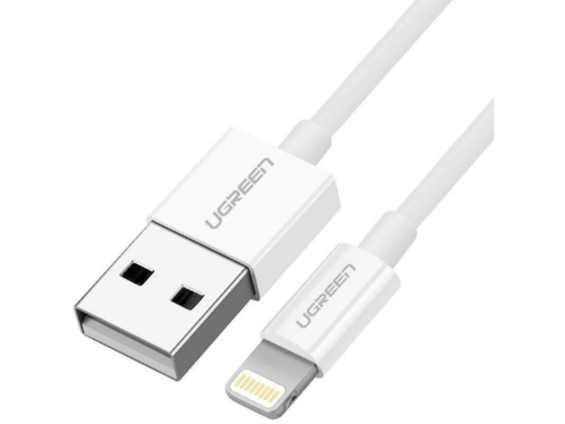 Ugreen Cable Usb 2.0 a Lightning 2M 5V/2.4A Iphone 7 / 7Plus / 6S/ 6 / 6 Plus Iphone 5S/5C/5 Ipad Mini/Mini 2 Ipad 1 M White