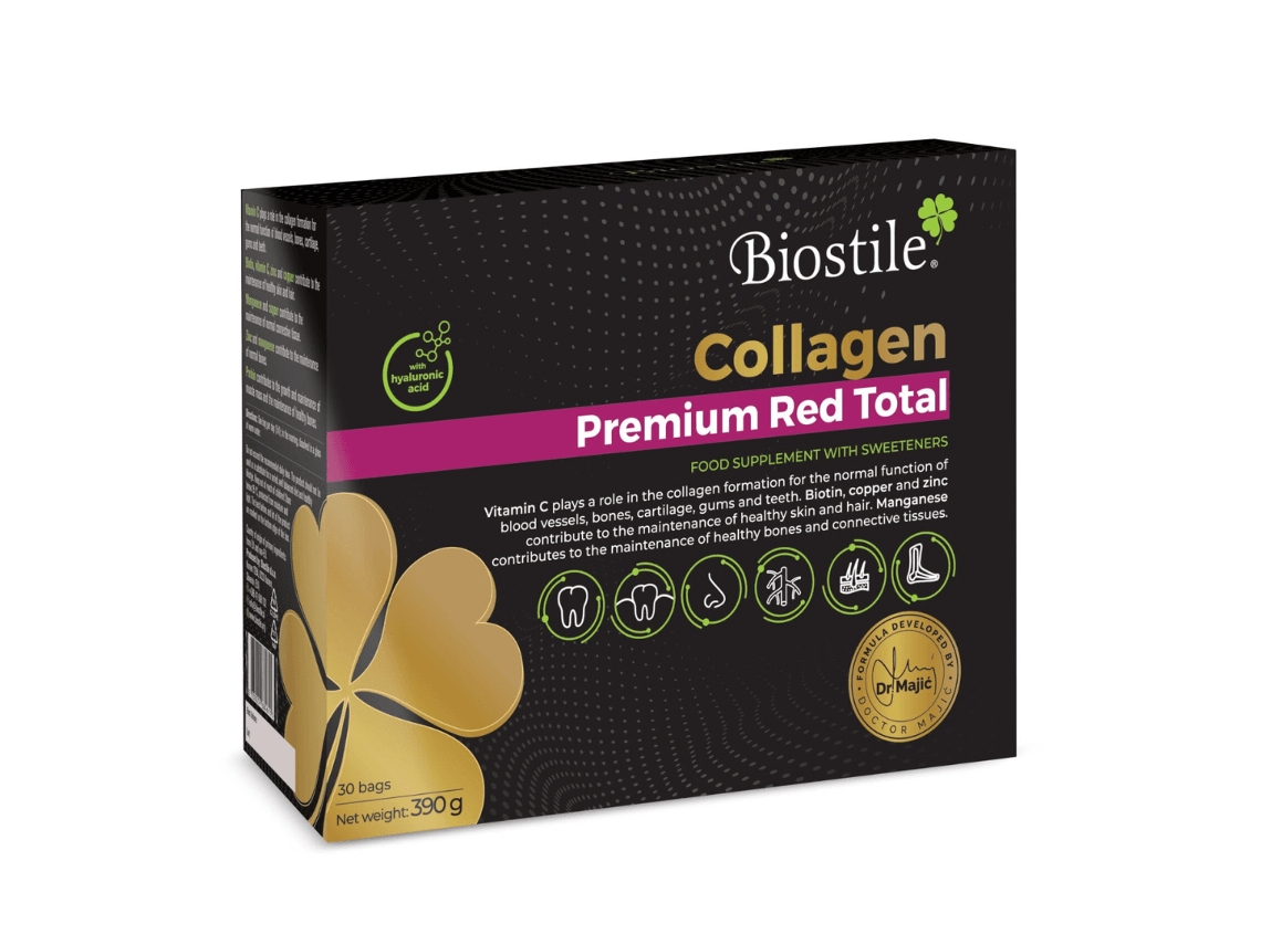 Collagen Premium Red 30 Sachês Com Colágeno, Vitamina C, Curcumina, Shilajit E Minerais Para Pele, Articulações E Ossos Biostile