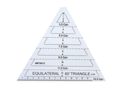 Régua Triangular de Acrílico Transparente para Costura e Quilting com Escala Precis