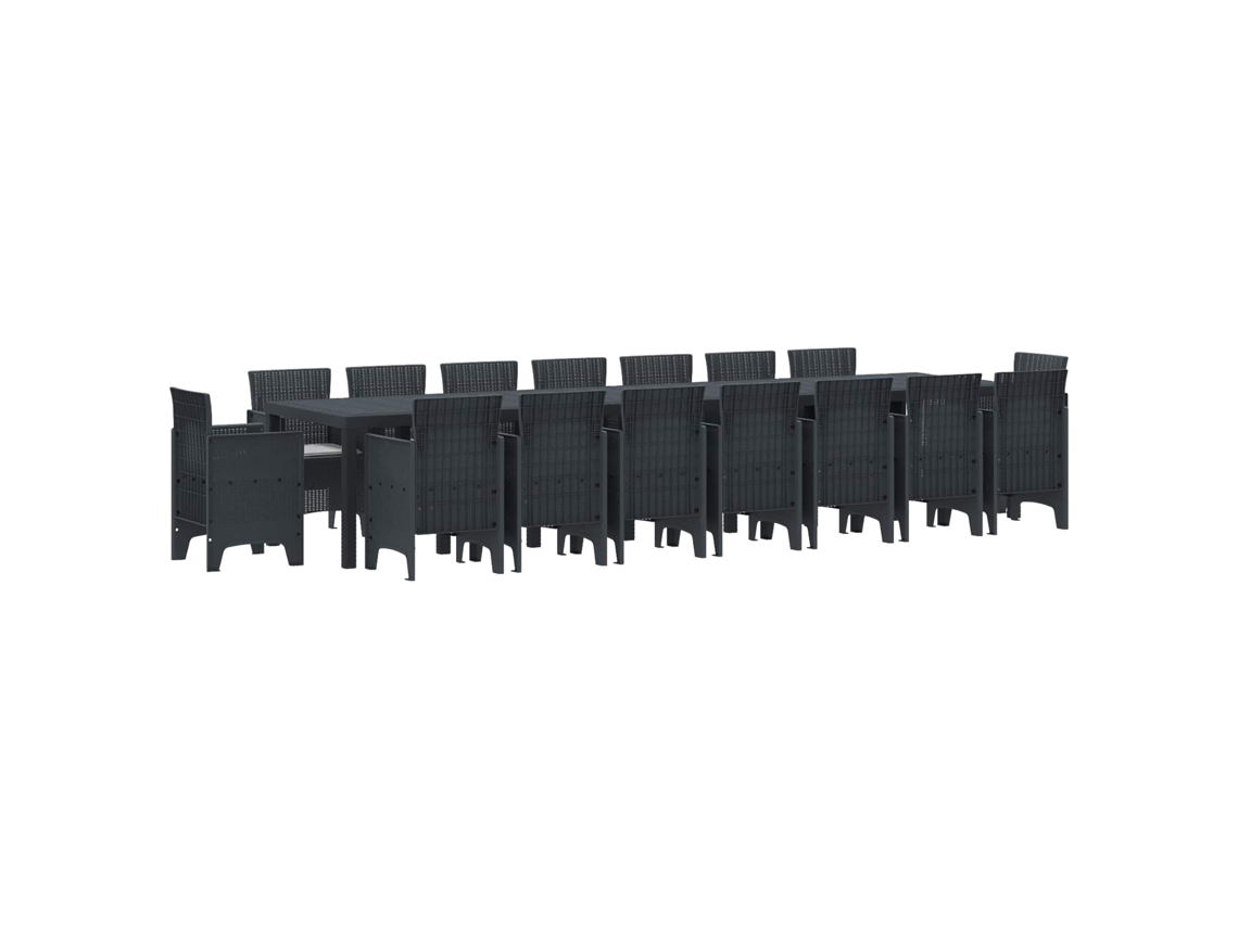 Vidaxl Conjunto De Jantar Para Jardim Com Almofadas 17 Unid. Antracite