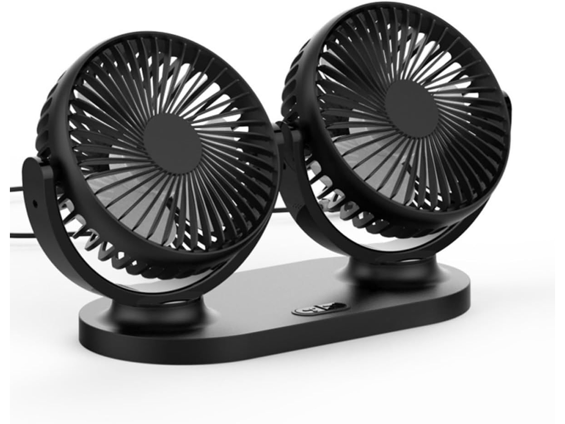 Ventilador Usb Kisangel Com Duas Cabeças Para Carro, Resfriamento Ideal Para Férias, Estrutura Ajustável Em Abs Com Duas
