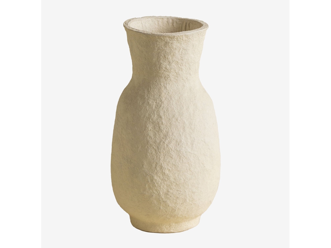 Sklum Vaso Decorativo Em Papel Machê Reynolds Papel Maché Beige Creme
