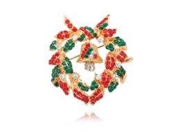 Broche De Alliage Com Strass Série Natal Estilo Ocidental Acessório De Roupa