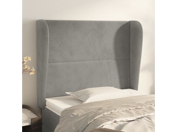 Vidaxl Cabeceira Cama C/ Abas Veludo 103x23x118/128 Cm Cinzento-claro