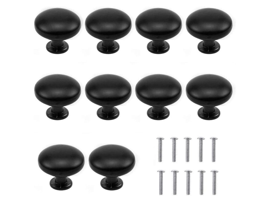 2026 mango de Cajón Linjou 10pcs Negro Mate, 30mm, Alumínio, para Armários, Móveis, Instalação Fácil