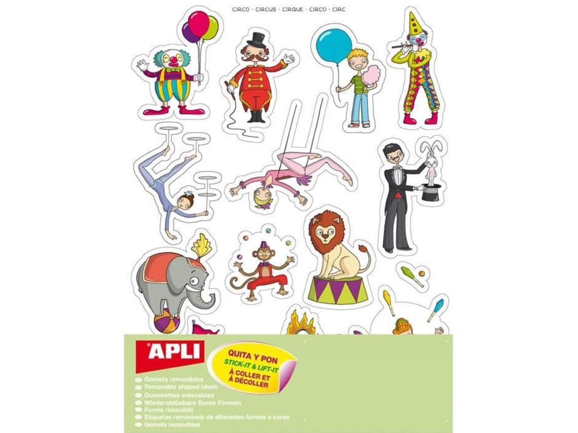 Adesivos reposicionáveis - O circo - 45 passos…