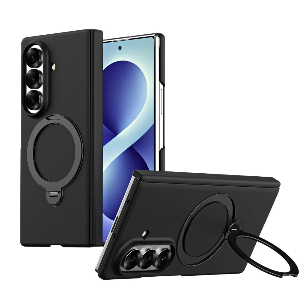 (preto, Galaxy Z Fold6) Capa Para Celular Com Suporte Magnético De Anel De 360°, Compatível Com Magsafe, Capa Protetora À Prova De Choque.