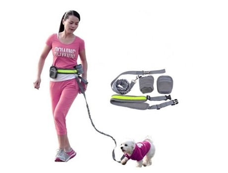 Bolsa Elástica para Animais de Estimação com Cinto Conveniente para Correr e Caminhar com Seu Cachorro ADTOBAST