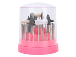 Conjunto De 40 Brocas Para Unhas Com Disco Polimento, Ponta Borracha Silicone E Ferramenta Manicure (rosa)-aquaforge
