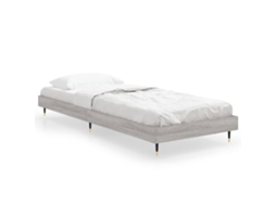Bed Frame, Bed Frames Vidaxl Cinzeto Madeira Processada (75 X 190 Cm)