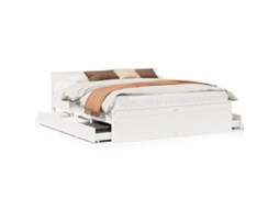 Bed Frame, Bed Frames Vidaxl Branco Madeira De Pinho (180 X 200 Cm)