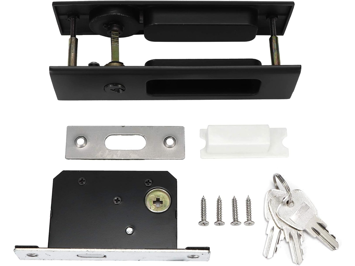 Conjunto De Fechadura Para Porta Correr Hyuduo, Puxador De Porta Banheiro Em Liga Zinco Para Portas 1, 4a 1, 6 Polegadas