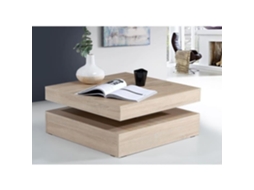 Mesa de centro com tampo giratório - Quadrada - Carvalho - 78 x 78 x 36 cm - Centro