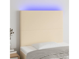 Vidaxl Cabeceira De Cama C/ Led Tecido 90x5x118/128cm Crème