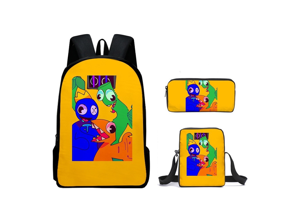 Conjunto De Mochila Infantil Com Estampa De Arco-íris E Três Peças: Mochila, Mochila De Refeição A Tiracolo E Estojo, Modelo S