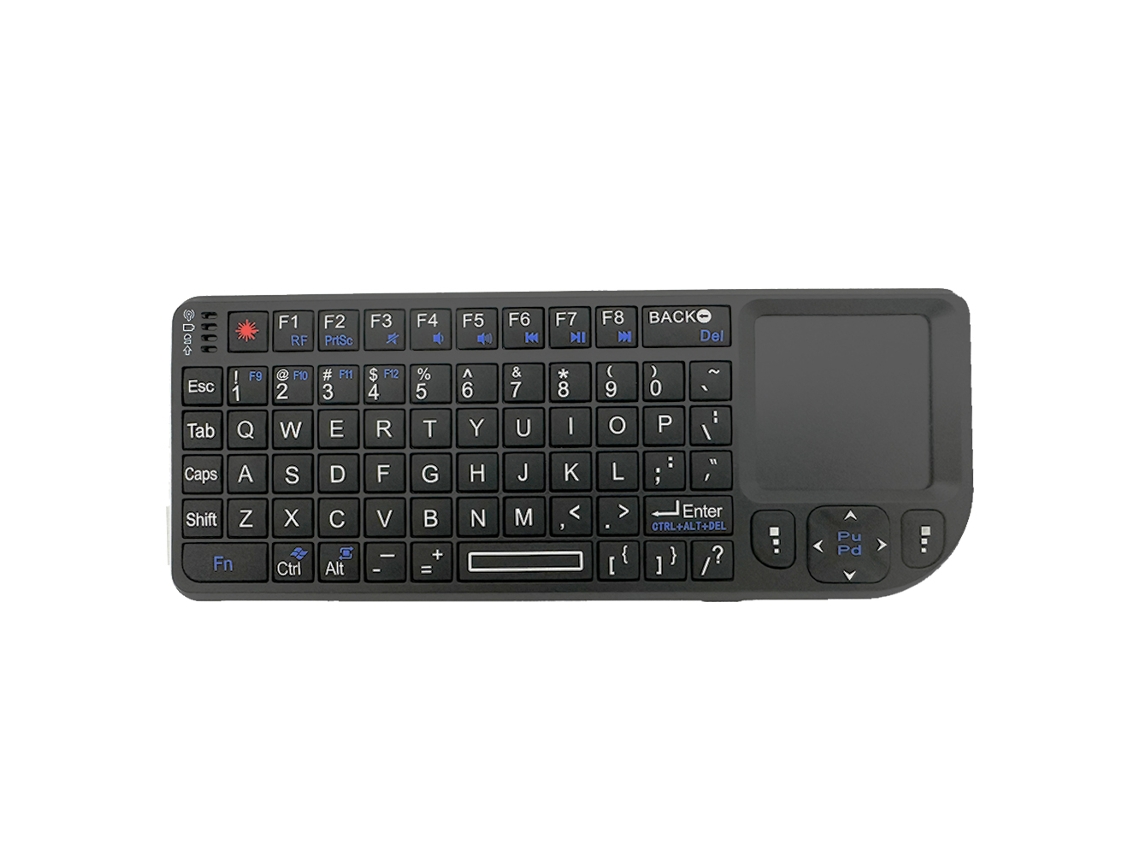 (versão Em Inglês) Teclado Sem Fio 2.4g Com Joystick Sensível Ao Toque E Lanterna De Sete Cores, Bateria Incluída.