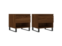 Conjunto de Mesas de Centro 50x46x50 cm Derivado da Madeira Carvalho Castanho MAISON EXCLUSIVE