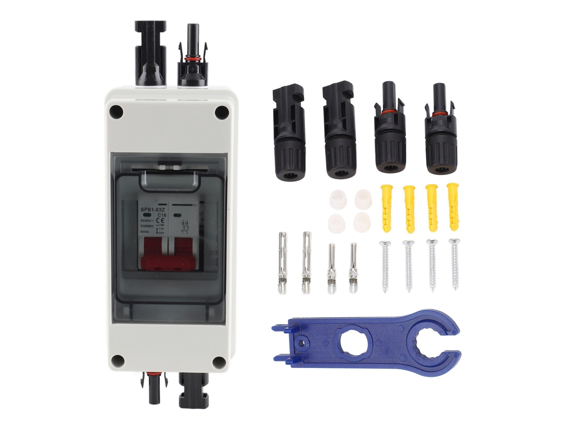 Chave De Desconexão Solar Com Disjuntor Miniatura Ip65 Caixa Distribuição Dc500v 16a Pv
