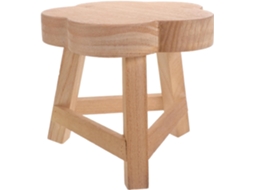 Suporte Madeira Pequeno Formato Plantas Banquinho Decorativo Natural Vasos Flores Estável Ergonômica Versátil GOKOCO