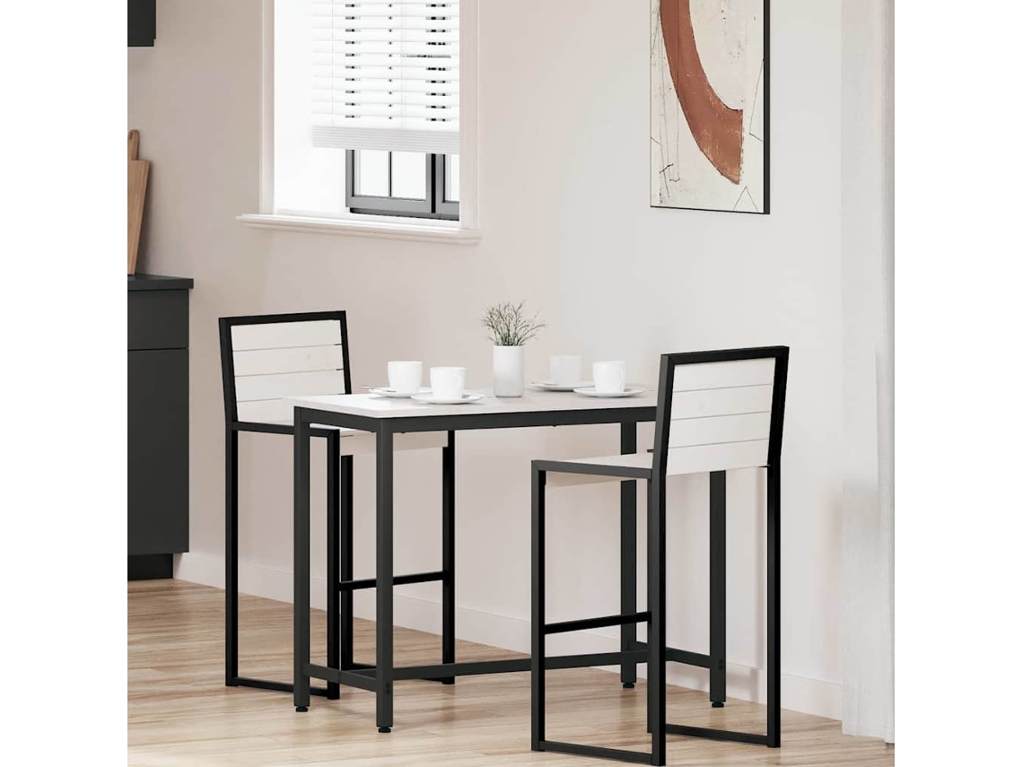 Vidaxl Mesa Branco 100 X 50 X 77 Cm Madeira De Engenharia E Aço