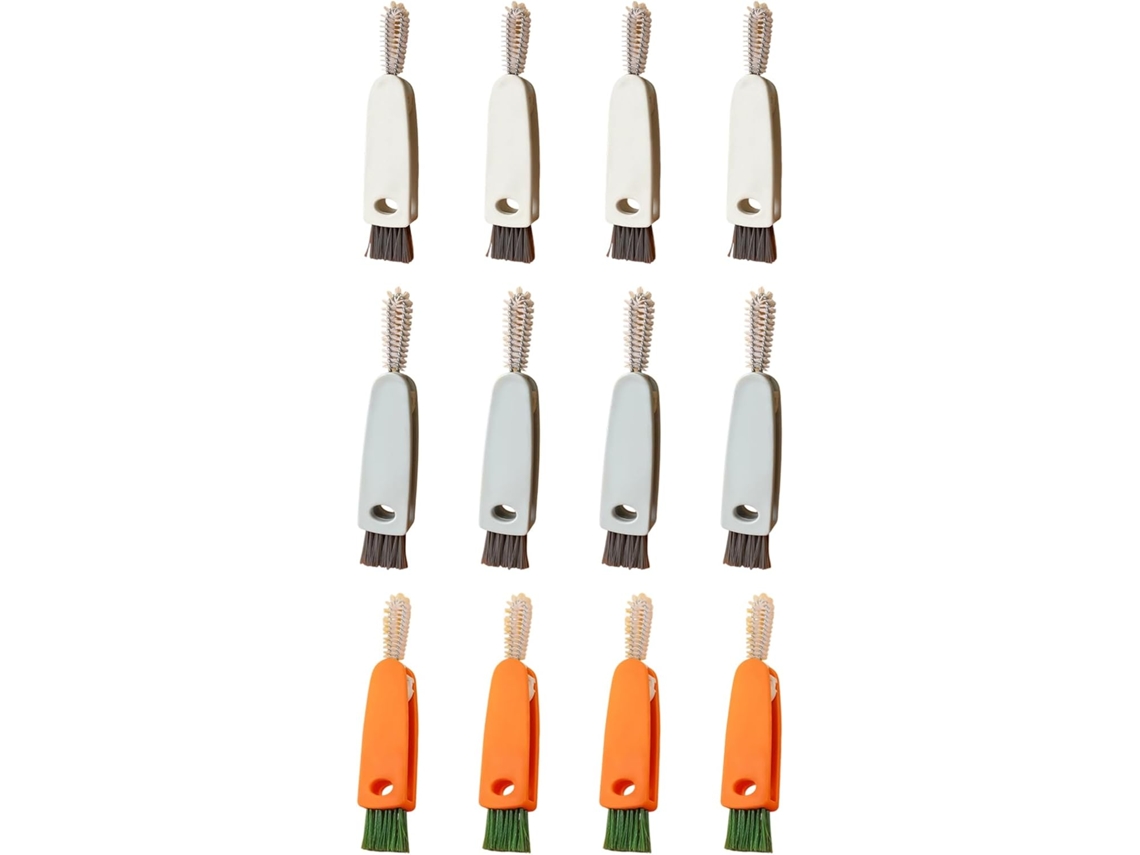 Conjunto Profissional De 12 Escovas Cozinha Com Limpadores Eficientes Para Tampas Garrafas, Potes E Copos Com Cabos