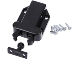 2 Peças De Trava Porta Automática Plástico Preto Para Gavetas E