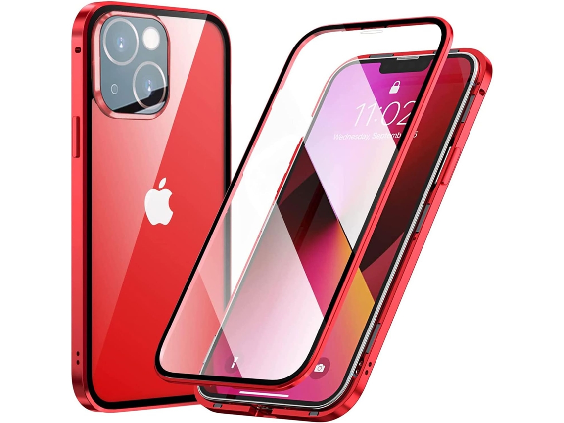 Lente para Telefone Proteção Moldura Protetora Híbrido Tampa Traseira para iPhone 13 Mini HONGWE. Magnética Prateado