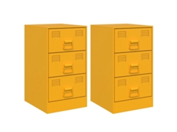 Bedside Cabinet, Bedside Cabinets Vidaxl Amarelo Aço (n/a)