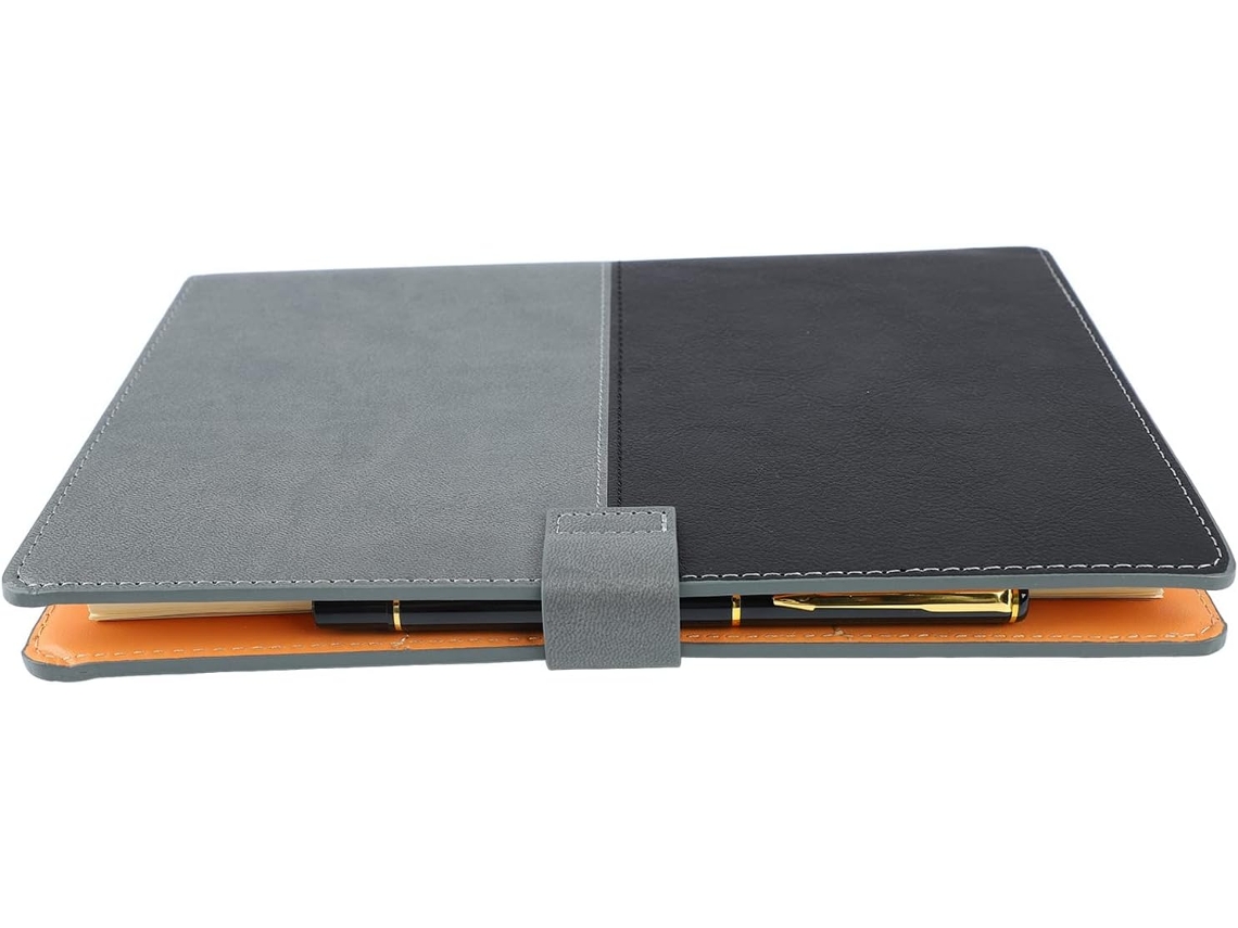 Caderno de Folhas Soltas Couro Muda de Cor Costura Preta SFUSHOS