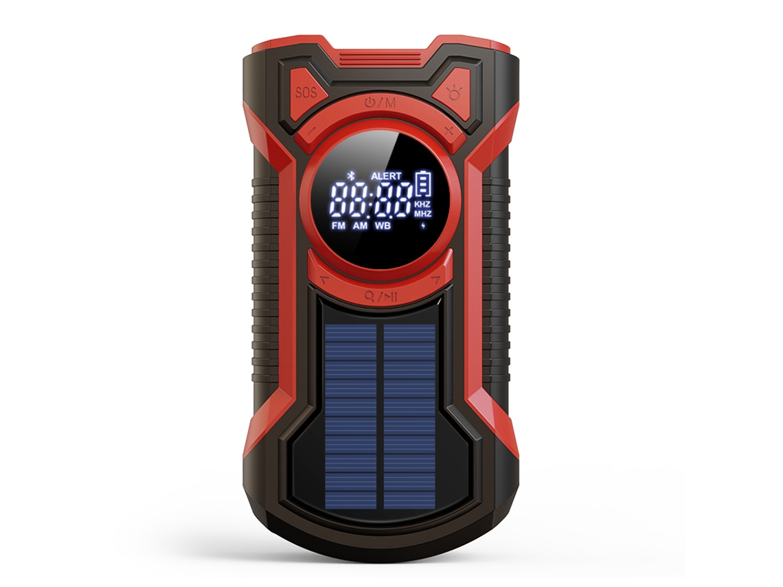 Rádio Am/fm/noaa para Acampamento de Emergência Ao Ar Livre, Movido a Energia Solar MDUG (vermelho)